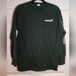 Alstyle Green White Saddlebred Long Sleeve Riding Top 19" P2P 26.5" Length